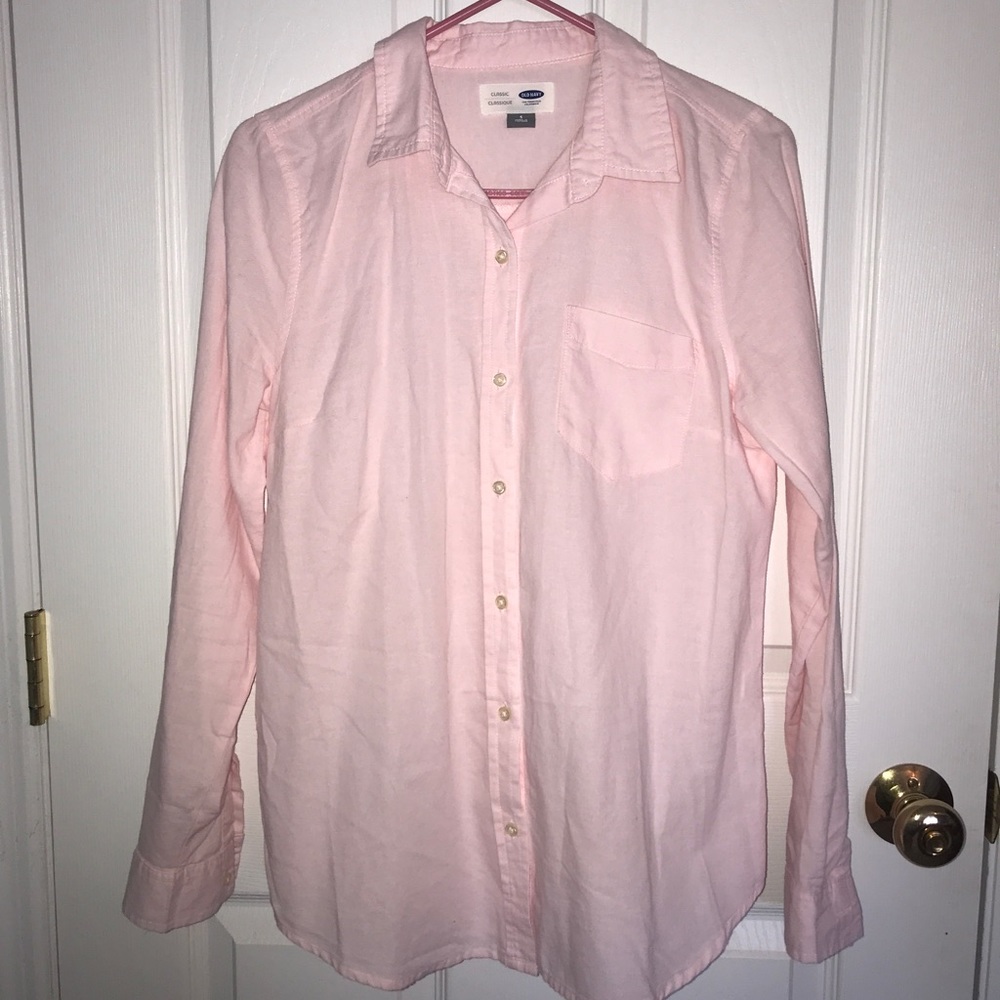 OLD NAVY-  pink long sleeve button up